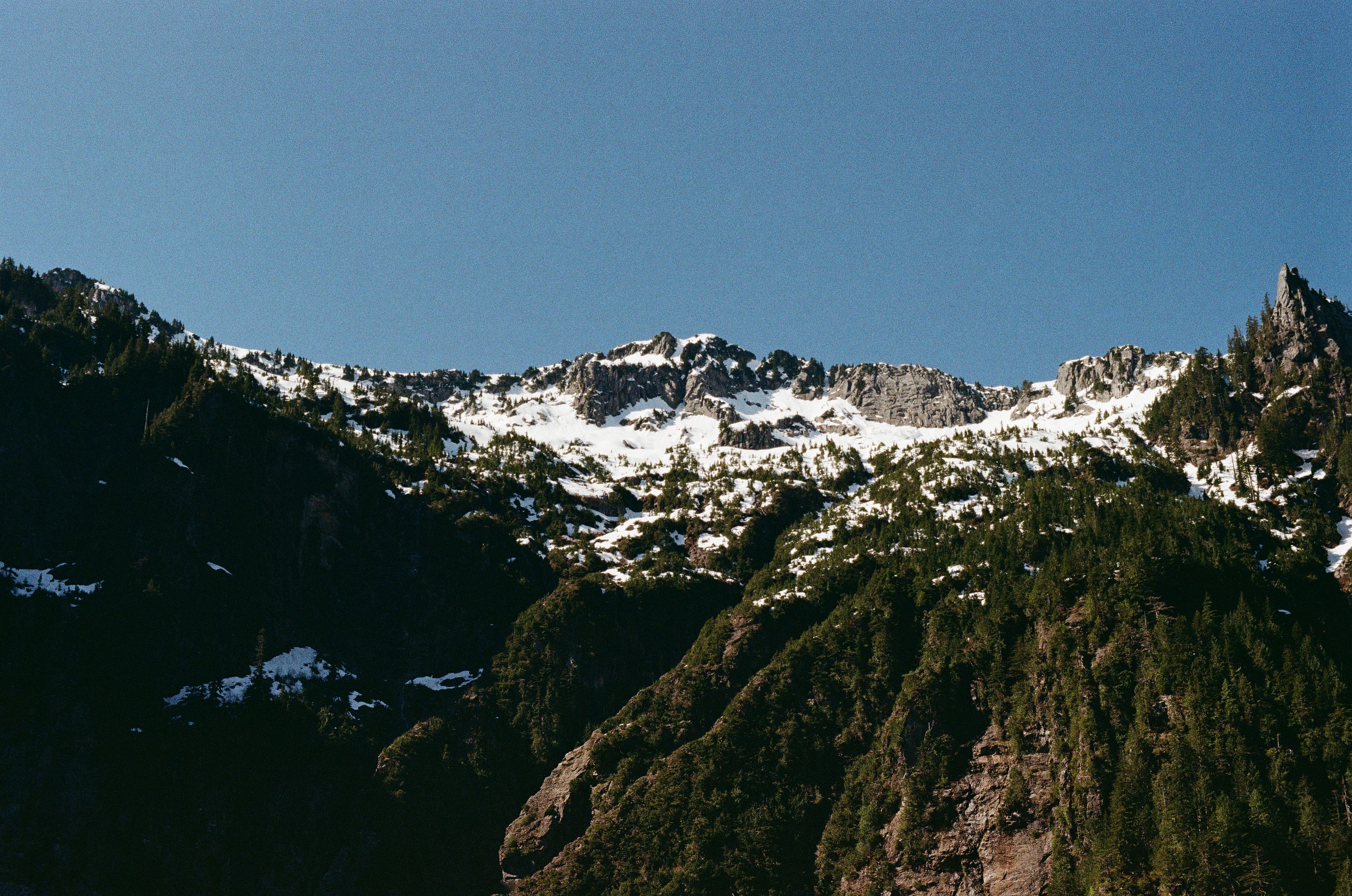 Snowy mountain peak